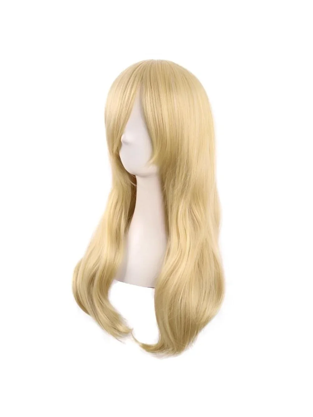 Women Mixed Golden 24 Inch Heat Resistant Long Side Bang Wavy Curly Cosplay Wigs